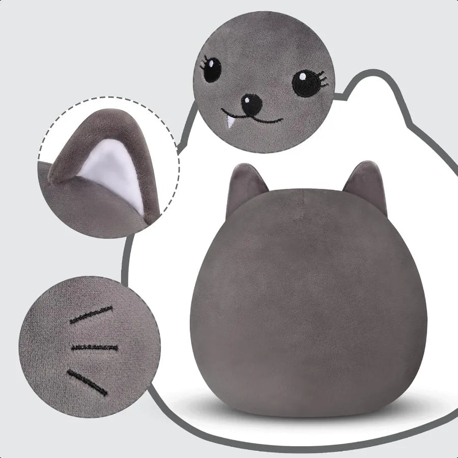 10-Inch Cat Plush Pillow – Soft Stuffed Animal Toy, Cute Fluffy Cushion, Collectible Comfy Pillow for Kids, Boys & Girls Bedroom Decor