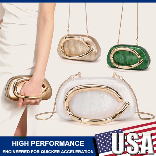 2025 Fashion Luxury Women’s Evening Clutch – Bride Metal Wedding Purse & Party Crossbody Box Handbag with Day Closure