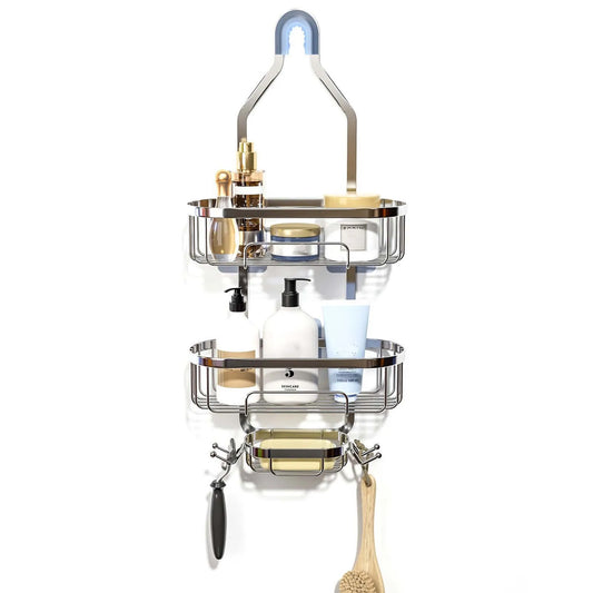 Large-Capacity Hanging Shower Caddy with Multiple Shelves – Towels & Bath Organizer Rack
