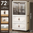 Multi-Layer Folding Storage Cabinet with Wheels – Large Capacity Rolling Organizer Wardrobe