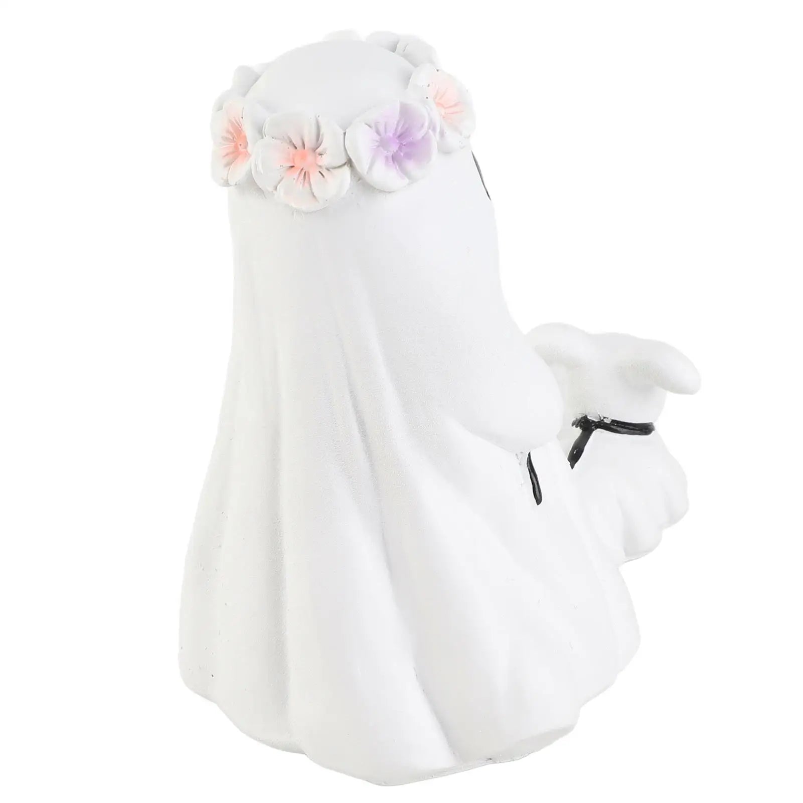 Spooky Cute Ghost Walking Dog Resin Ornament – Adorable Halloween Tabletop Decoration for Indoor & Outdoor Use | 15cm Figurine