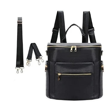 2022 PU Leather Diaper Backpack – Fashion Mommy & Daddy Bag with Changing Pad | Large Capacity Baby Organizer Nappy Bag