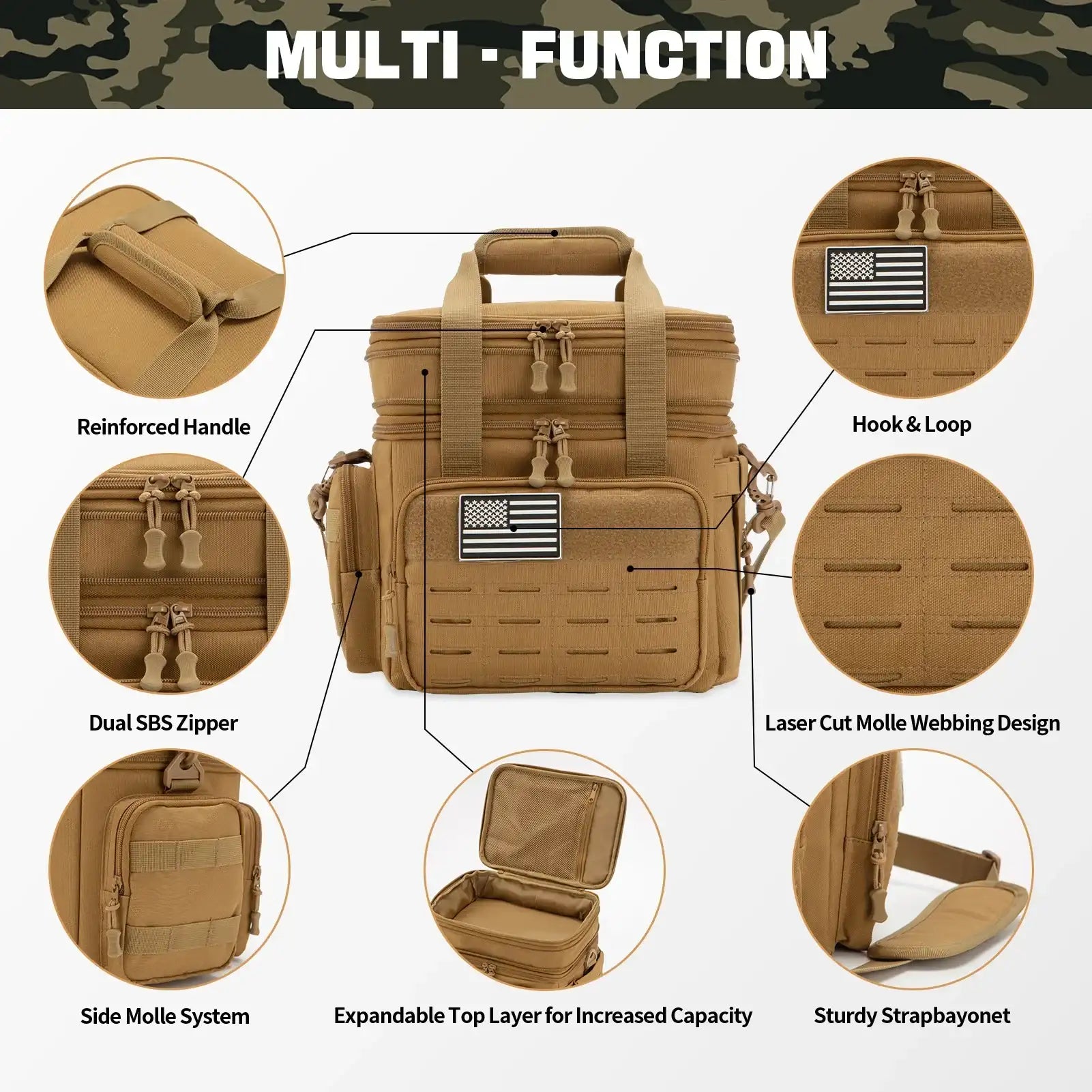 “Large-Capacity Tactical Insulated Lunch Box for Men – Leak-Proof Cooler Bag”