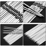 “10–15PCS Stainless Steel BBQ Skewers – Reusable Kebab Sticks for Outdoor Camping, Picnics & Grilling”
