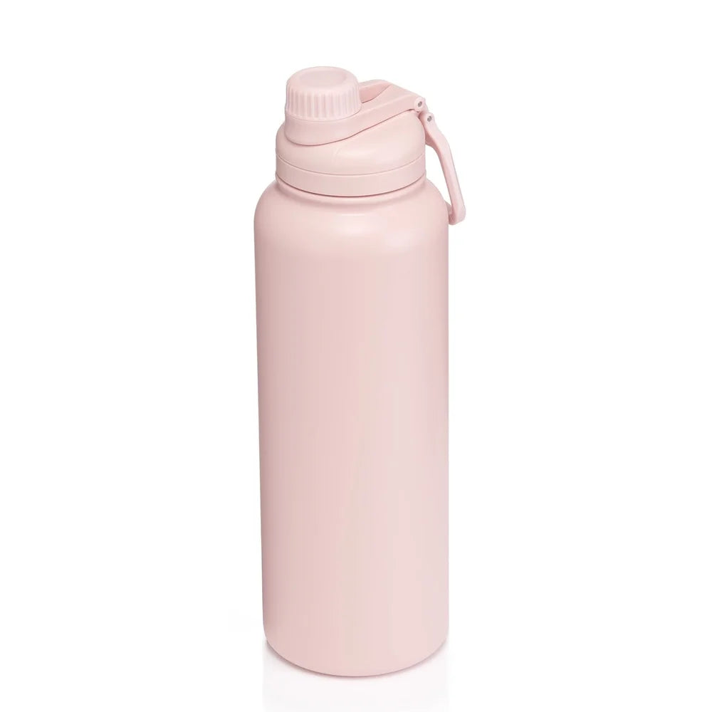 Double-Wall Stainless Steel Insulated Bottle 40 oz – Matte Powder-Coated, Leak-Proof Chug Lid, Adventure-Ready
