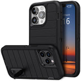 iPhone 13 Series Heavy Duty Case – 3-Layer Shockproof Kickstand Cover for 13, 13 Pro & 13 Pro Max