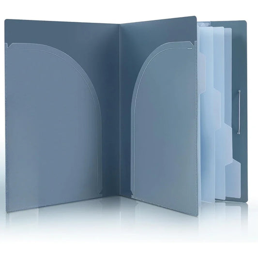 Accordion File Manager – 5 Pocket Expansion Folder with Pockets, Portable Paper Organizer for School & Office (Blue)