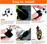 Decorative Garden Birdhouse Three-Tier Water Fountain – Outdoor LED Lighted Fountain with Water Wheel | Elegant Yard & Patio Décor