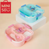 MINISO Disney Stitch Kids Lunch Box with Handles – Compartment Lunch Box for Boys