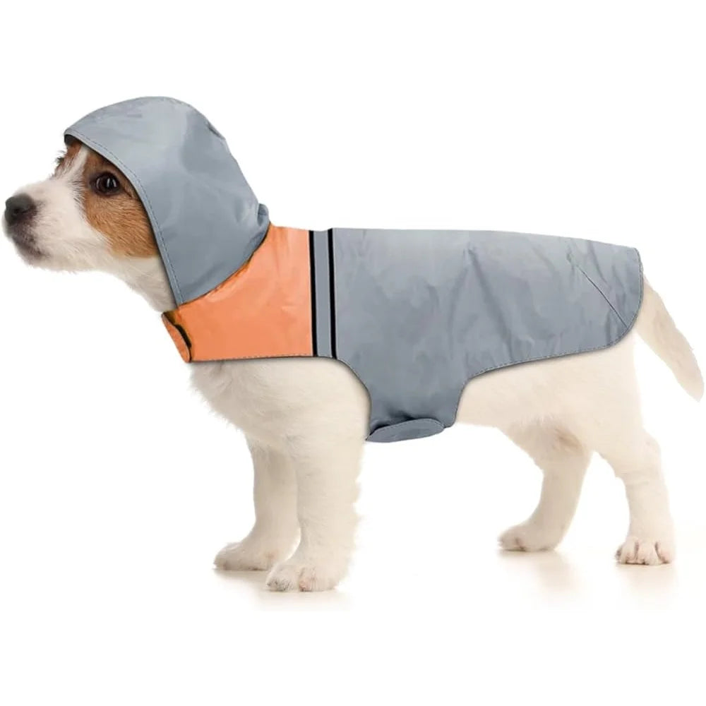 Ultra-Light Waterproof Dog Raincoat – Reflective Adjustable Jacket with Hood for Outdoor Use