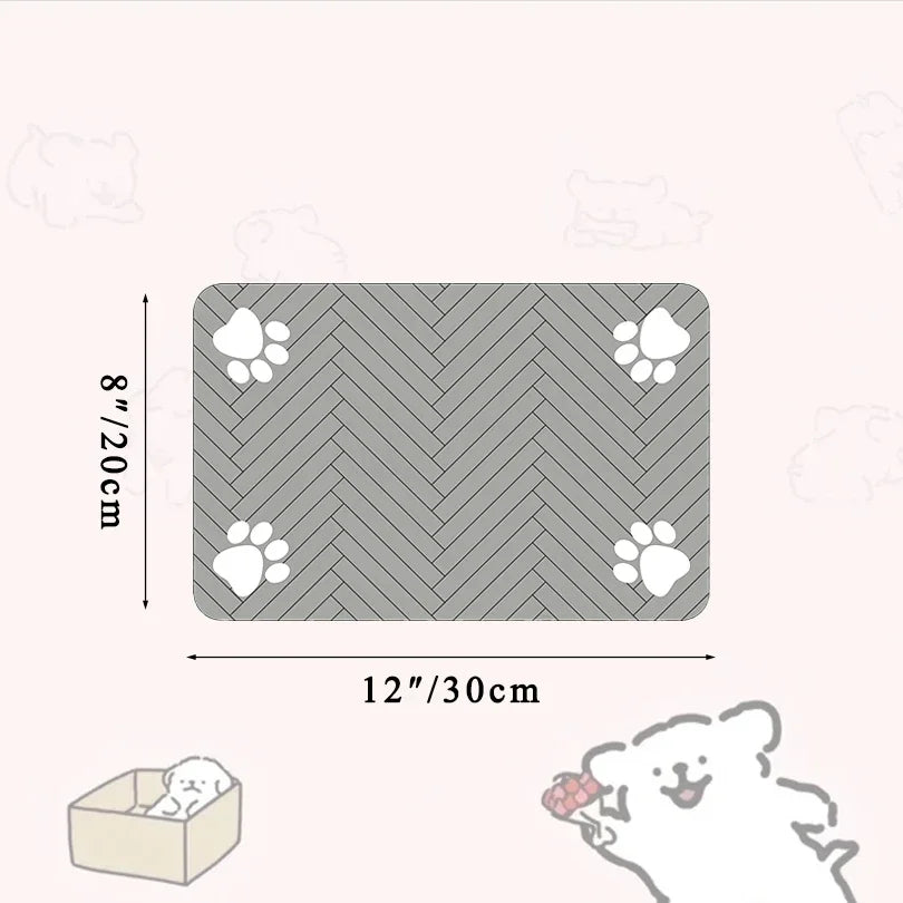 Pet Feeding Placemat – Waterproof Quick-Dry Mat with Rubber Backing for Dog & Cat Food and Water Bowls