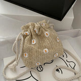 Woven Straw Bucket Bag for Women – Large Capacity Summer Beach Tote / Shoulder Bag