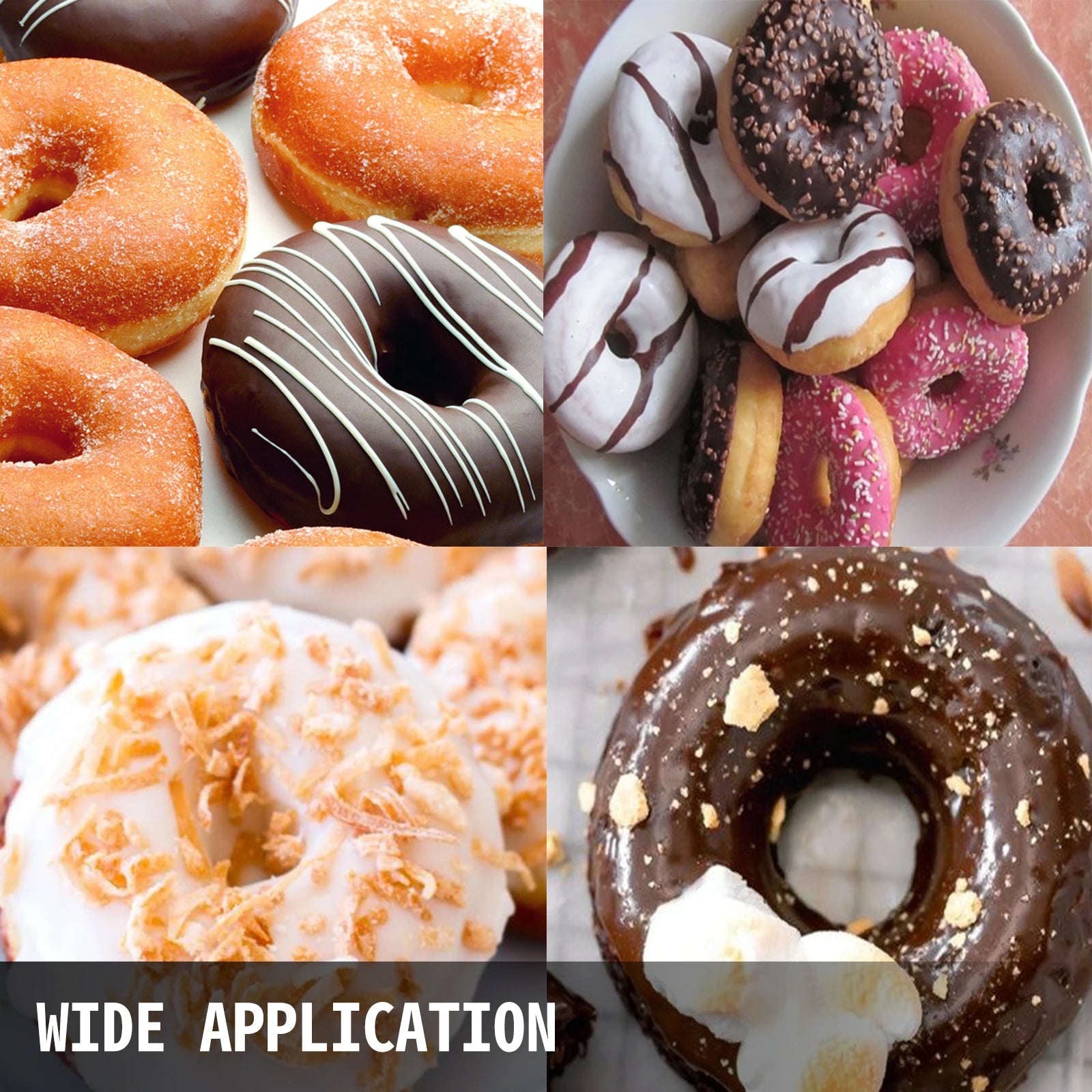 Vevor 6‑Hole Electric Donut Maker – Stainless Steel, Double‑Sided Heating, Adjustable Temp 50–300 °C, Commercial Grade