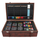 142-Piece Wooden Art Set – Complete Artist Kit with 2 Professional Sketchbooks & Storage Case