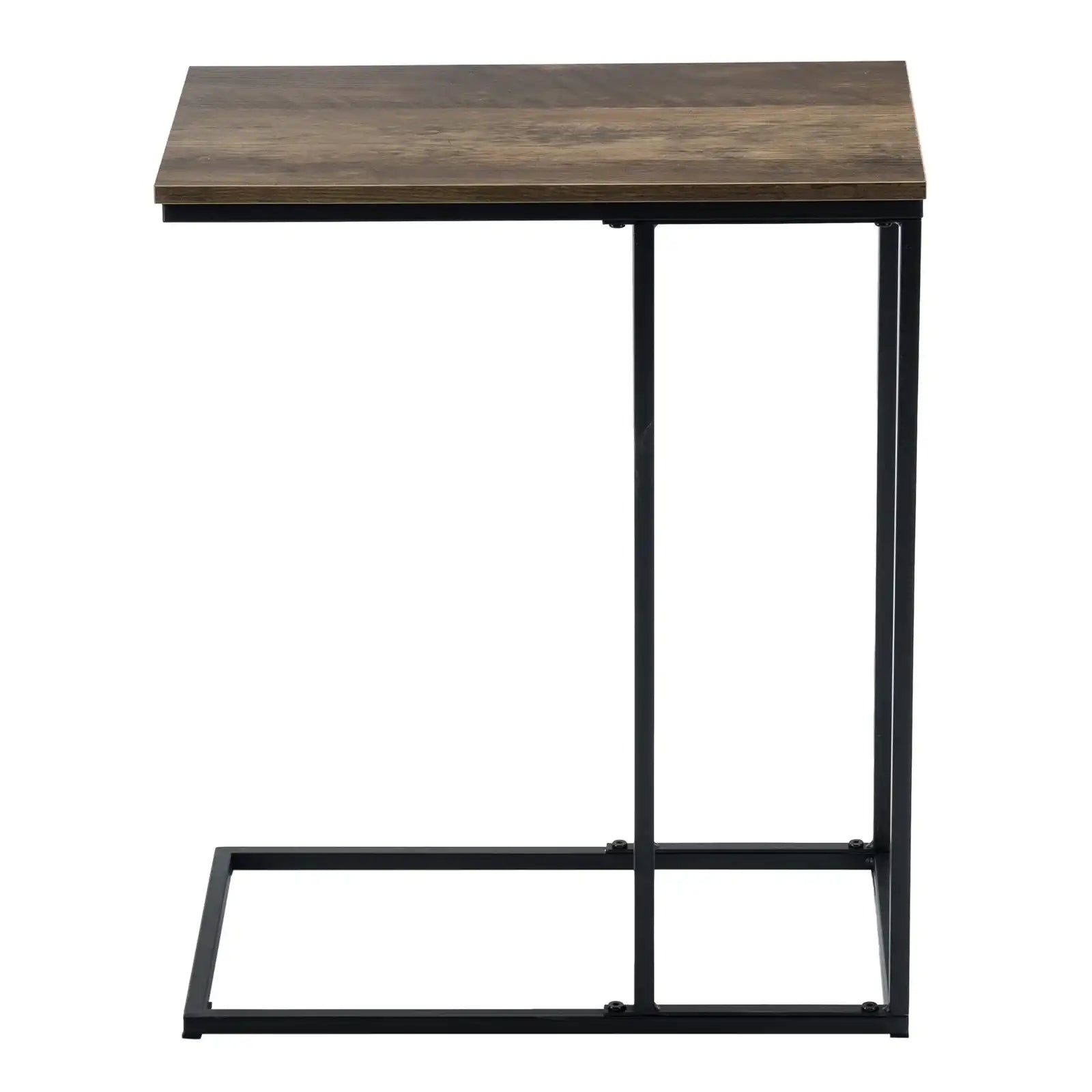 Brown MDF & Iron Rectangle Side Table – 48×28×58 cm Single-Layer C-Type