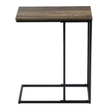 Brown MDF & Iron Rectangle Side Table – 48×28×58 cm Single-Layer C-Type