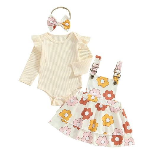 Adorable Baby Girls Winter Outfit Set – Knit Sweater, Plaid Skirt & Matching Headband 3-Piece Clothing Ensemble