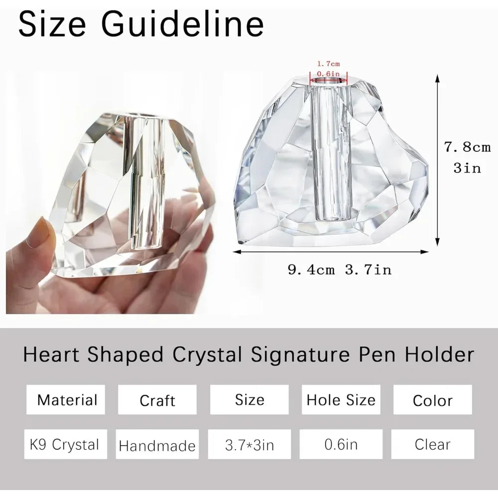 Heart-Shaped Glass Cut Pencil Holder – Desktop Pen & Tool Organizer for Office, Home & School