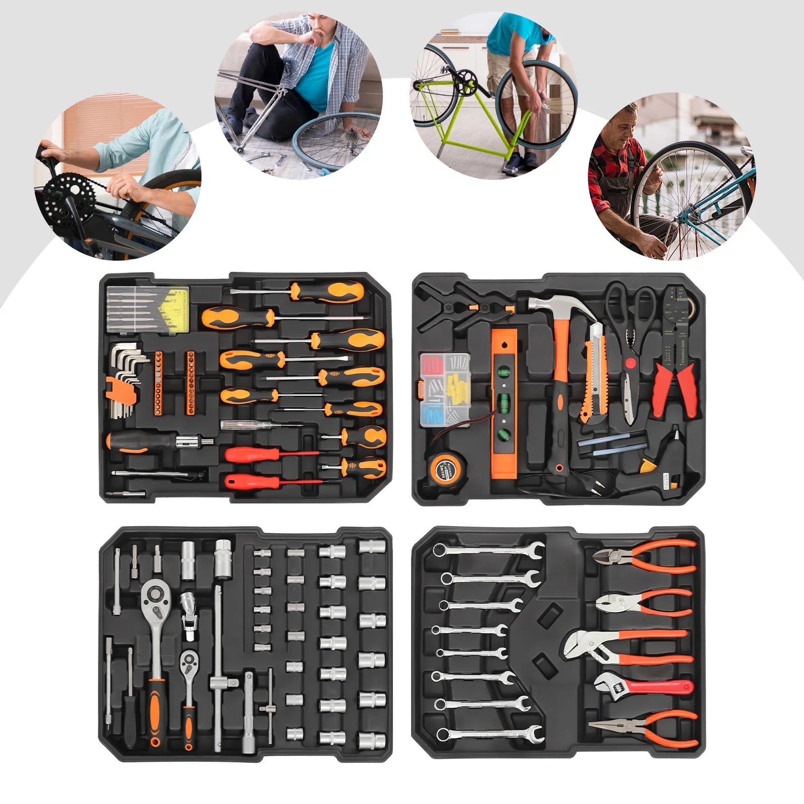 187-Piece Trolley Case Tool Box Set – Rust-Resistant Household Hand Tool Kit for Home Maintenance & Garden Care