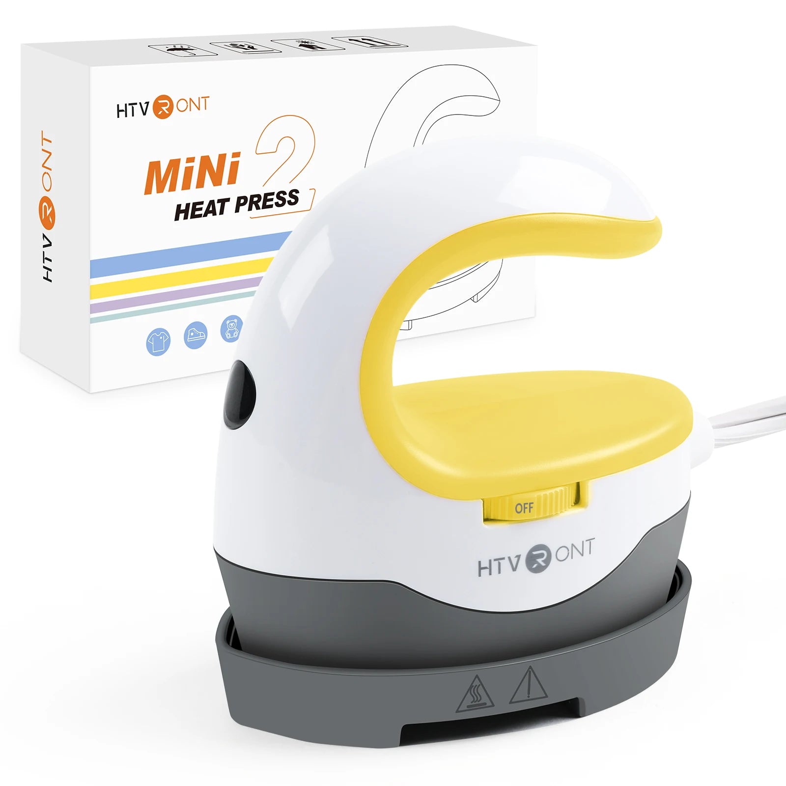 HTVRONT Mini Heat Press – 2nd Gen Portable Iron for Clothes & Bags