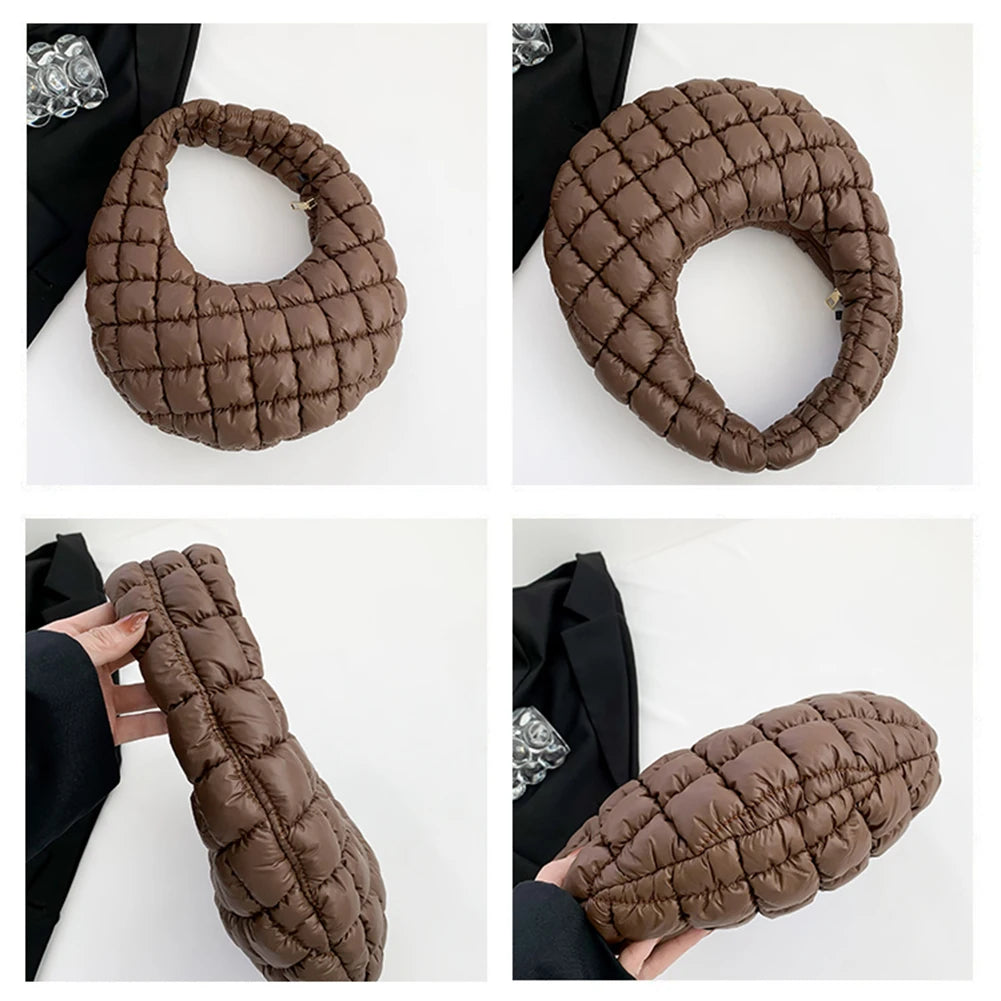 Women’s Soft Satchel Bag 👜 – Versatile Cloud Pleated Quilted Tote & Lightweight Clutch for Stylish Everyday Use