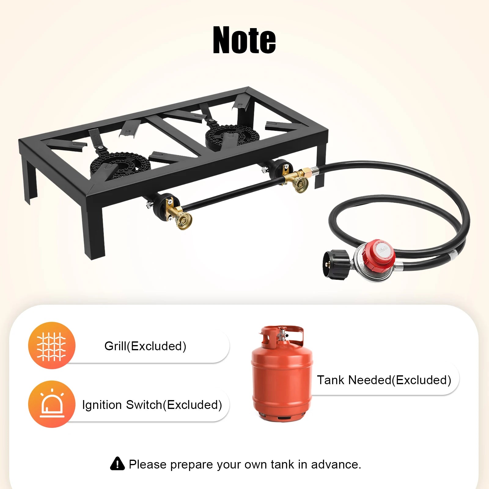 8000W Camping Double Burner Stove – Portable Outdoor Gas Cooker with Regulator & Hose for BBQ & Camping 🔥🍖