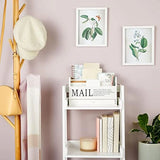 White Wooden 3-Tier Desktop Mail Organizer with Drawer – Wall-Mounted & Countertop File Holder