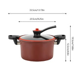 Red Stainless Steel Micro Pressure Cooker – Non-Stick Coated Pot for Quick Meals & High-Pressure Cooking