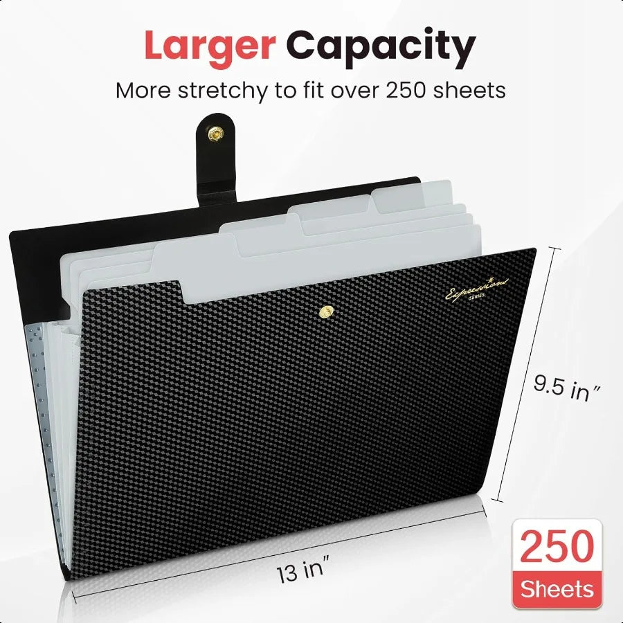 Expanding File Folder – Letter Size Accordion Organizer, 5-Pocket Portable Document Folder for School, Office & Home