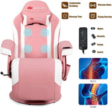 Gaming Recliner Massage Chair – PU Leather Single Sofa with Footrest, Cup Holder, Side Pouch & Ergonomic Massage Support