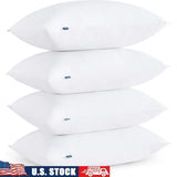 Set of 4 Queen Size Medium-Firm Down Alternative Pillows - Hotel-Quality Cozy Support