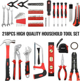 218-Piece Household Tool Kit – Auto & Home Repair Set with Toolbox Storage Case 🔧