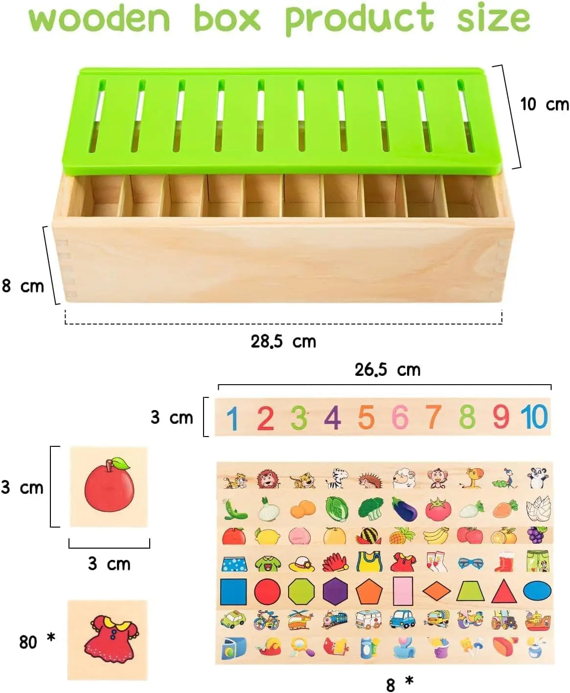 Wooden Montessori Sorting Toy – Educational Early Learning Box for Object Categories & Picture Matching, Preschool & Kindergarten Activity Set