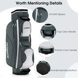 Tangkula lightweight golf cart bag – 14-way top dividers with cooler pocket, 7 zippered compartments & shoulder strap