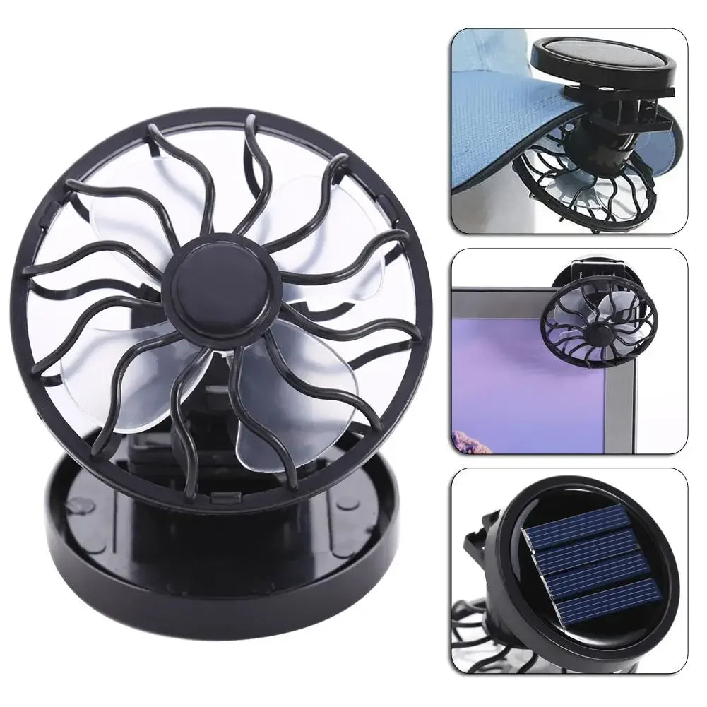 Mini Clip-On Solar Fan – Portable Camping & Hiking Cooling Fan for Summer Travel & Outdoor Adventures 🌞🌀