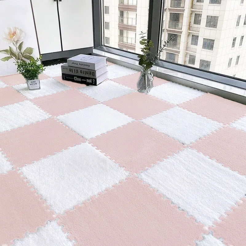 24PCS Interlocking Foam Floor Mat – Soft EVA Non-Slip Carpet Tiles for Bedroom & Living Room