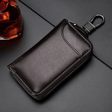 Genuine Leather Keychain Organizer – Unisex Key Bag, Multifunction Wallet & Car Key Holder Pouch