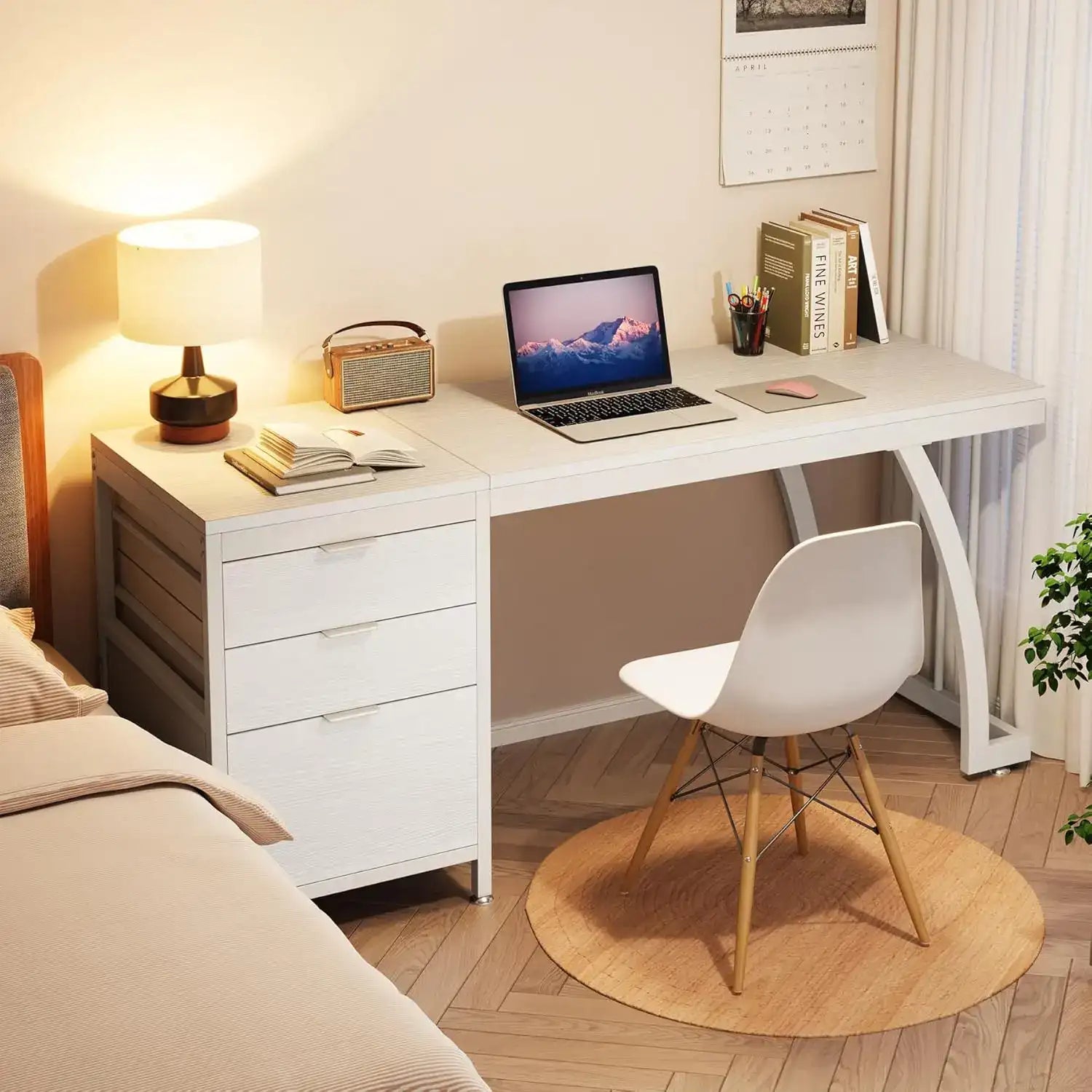 59″ Computer Desk with 3 Drawers – Large Writing Table Workstation with File Storage for Home Office