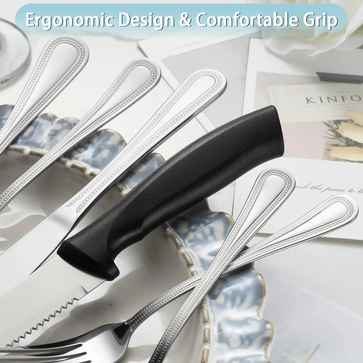48-Piece Mirror-Polished Stainless Steel Flatware Set – Service for 8 (Forks, Spoons & Knives)