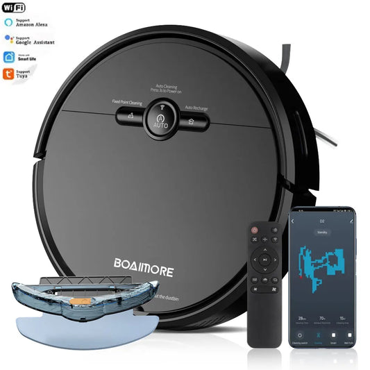 Wi-Fi App-Controlled Robot Vacuum – 3600 Pa Strong Suction, Auto-Docking & Smart Navigation