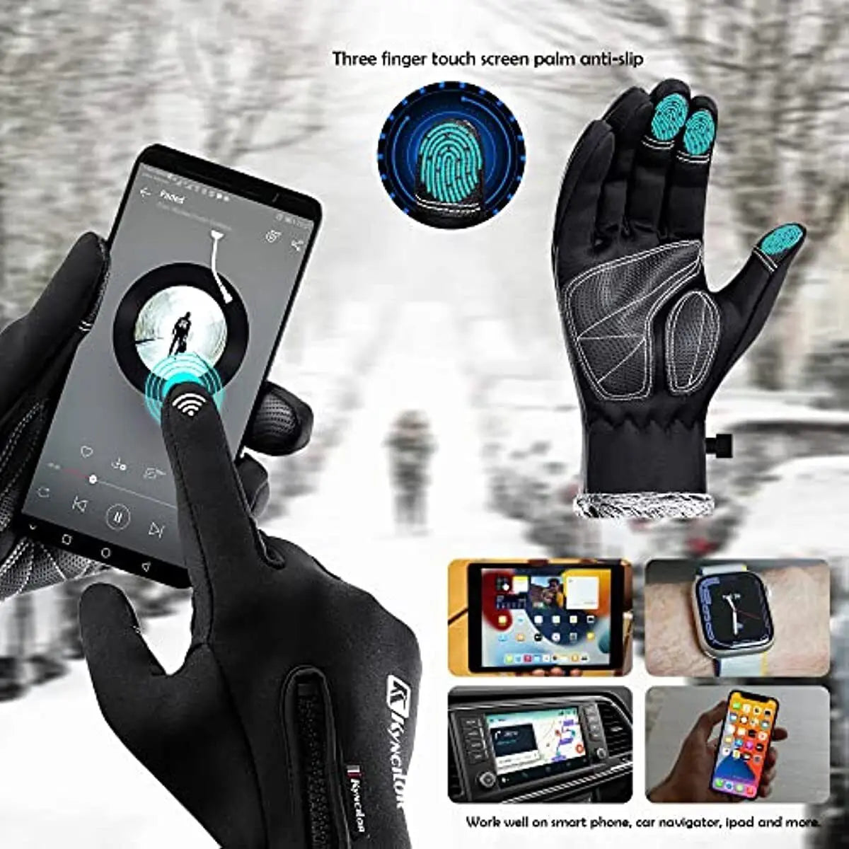 Winter Waterproof Thermal Gloves – Windproof Cold Weather Ski & Snow Gloves for Men & Women Outdoor Work