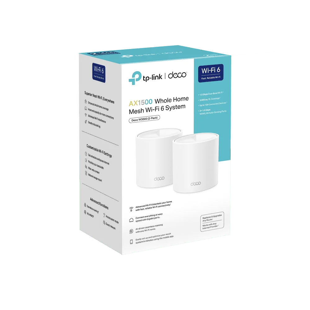 TP-Link AX1500 Wi-Fi 6 Dual-Band AI-Driven Home Mesh Router System