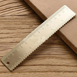 Vintage Brass Straight Ruler – Metal Triangle & Protractor Measuring Tool for Students & Creatives