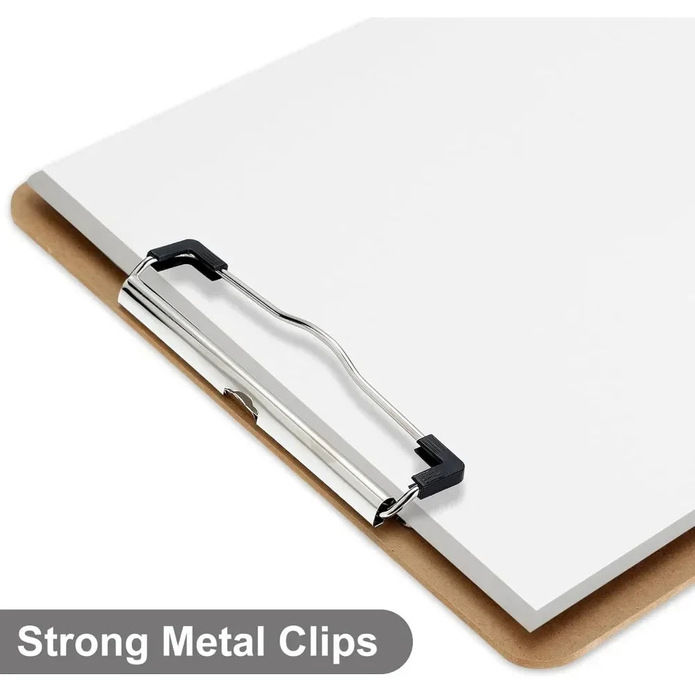 📋 Set of 2 Cardboard Clipboards – Letter & A4 Size (8.5x11 / 9x12.5) with Low-Profile Clips for School & Office