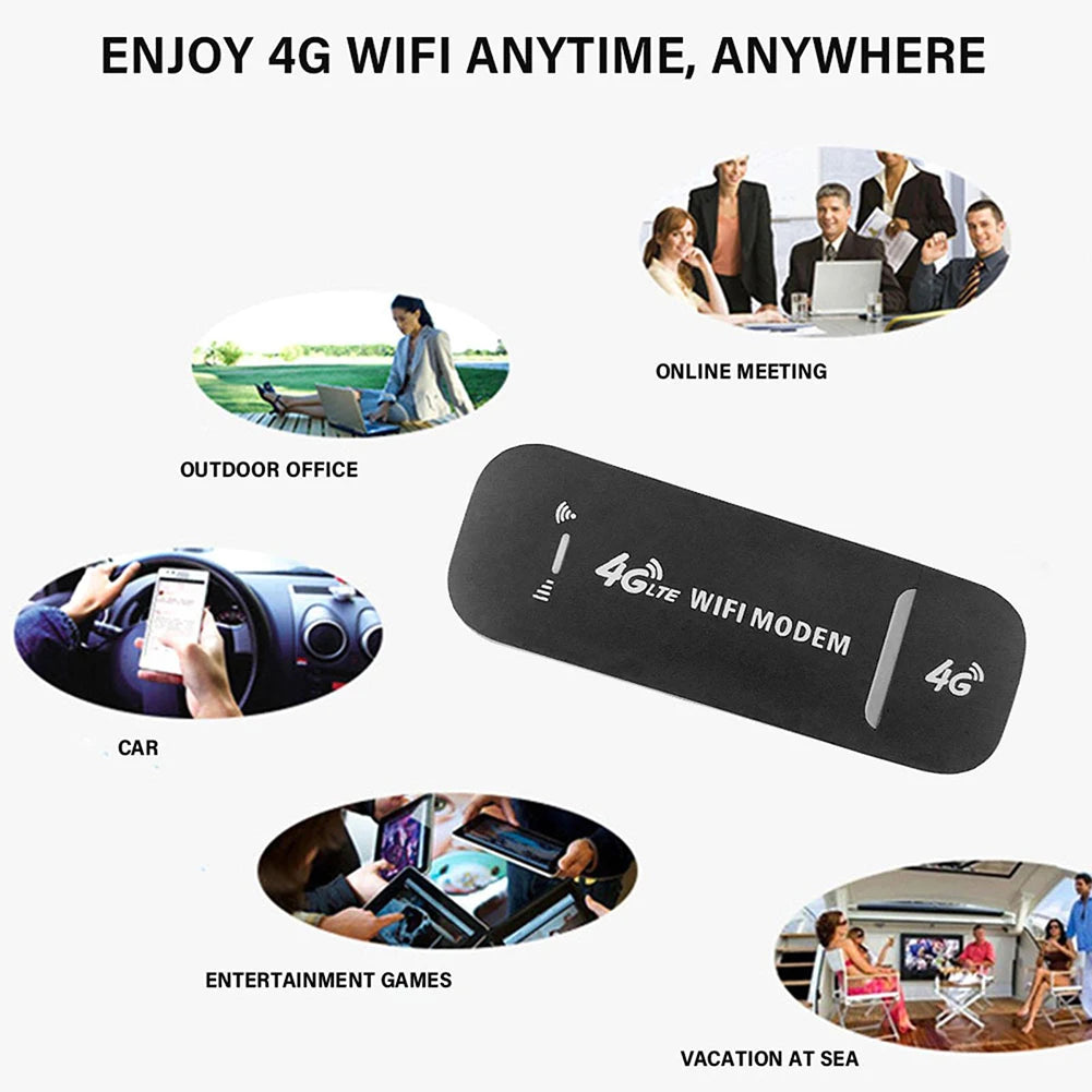 4G LTE USB WiFi Router – Unlocked Wireless Network Adapter & Portable Hotspot Dongle for Laptops and Mobile Devices