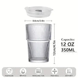 “12oz Iced Coffee Cups with Lids & Straws – 6-Pack Reusable Non-Fragile Drinking Cups for Iced Coffee, Tea & Juice”