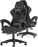 Ergonomic Gaming Chair with Footrest – Racing Style Computer Chair with Lumbar Support, Adjustable Height, Reclining Back & Headrest