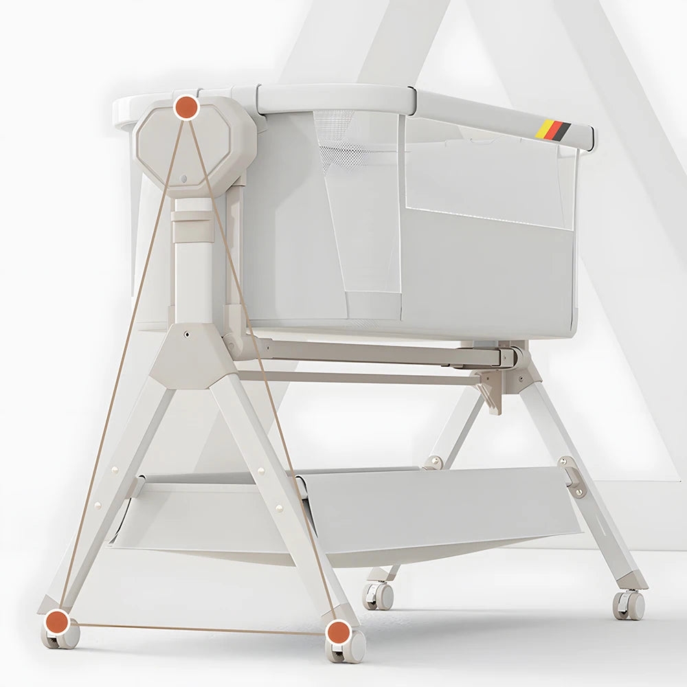 Elele Nova 3‑in‑1 Electric Bassinet & Co‑Sleeper – Portable Rocking Cradle, Bedside Sleeper & Travel Crib for Newborns