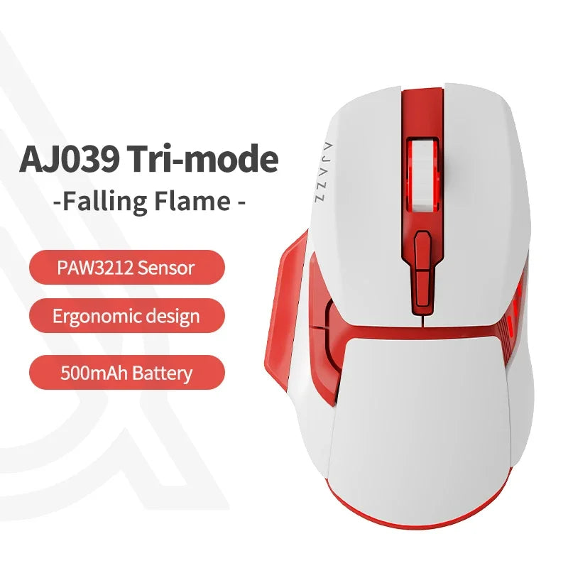 AJAZZ AJ039 RGB Gaming Mouse – Tri-Mode 2.4G/Wired/Bluetooth Ergonomic Mouse with 7,200 DPI & RGB Lighting