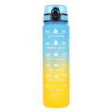 1000ml Motivational Water Bottle with Handle – Frosted Gradient Time Marker Fitness Cup